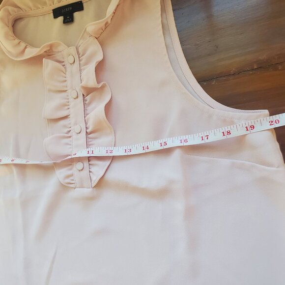 J Crew Women's light pink sleeveless top ruffle details SIZE - M - Picture 7 of 13